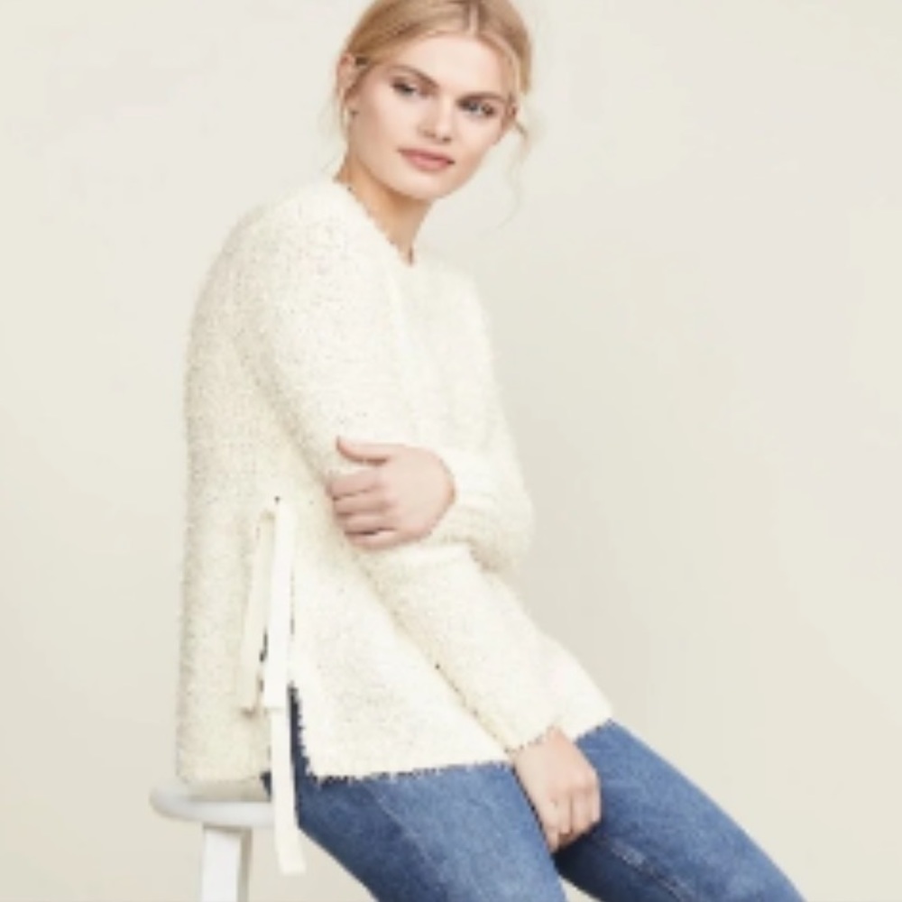Jack by BB Dakota Tie Best Side Tie Sweater Cream Women Size XS